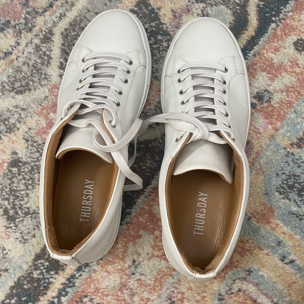 Thursday Everyday Sneaker Premier Low Top Mens White Leather Shoes 9.5